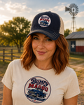 Bumpy Magoo Garment Washed Trucker Cap – Navy & Khaki