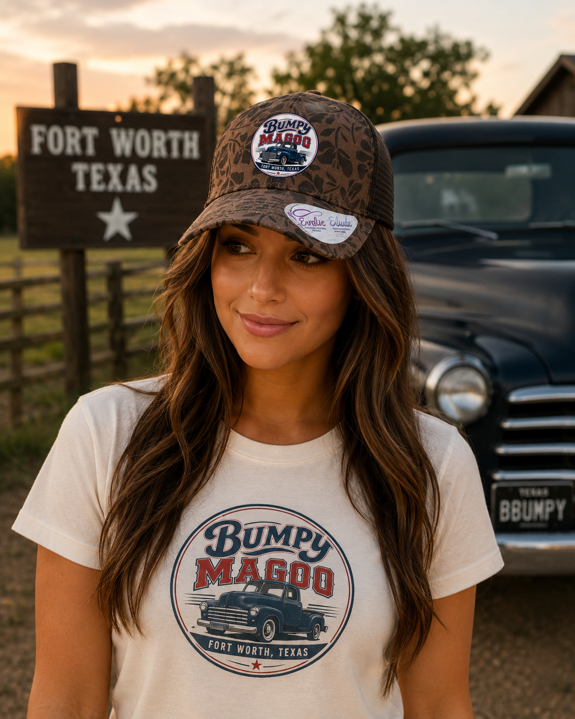 Bumpy Magoo Lala's Floral Trucker Cap – Chocolate & Black